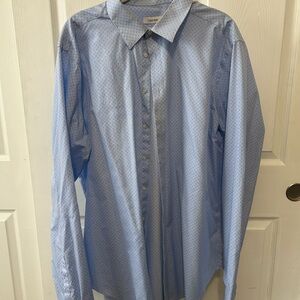 Calvin Klein Light Blue Patterned Dress Shirt